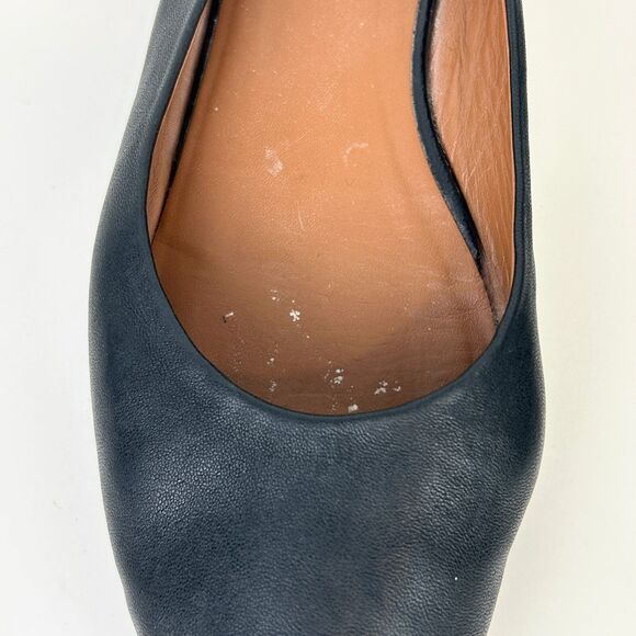 Aquatalia Black Full Leather Ballet Flats Made in Italy Classic Shoes Women's 8 - Picture 9 of 9